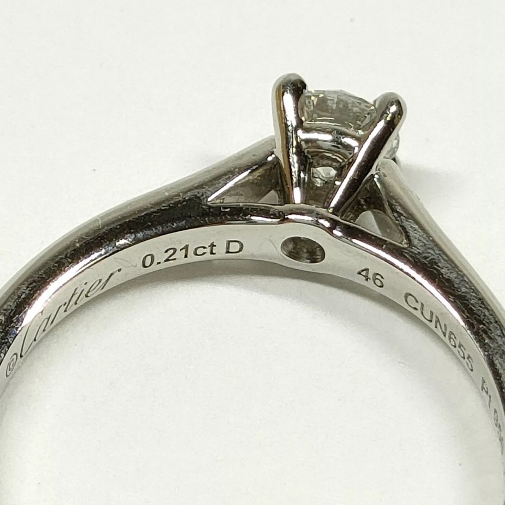 Cartier 1895 1/4 Carat VVS2/E GIA Natural Diamond Platinum Engagement Ring Sz 46 - Picture 11 of 16